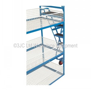 Mobile Steps Tray Trolley 3 Tread 3 Tier